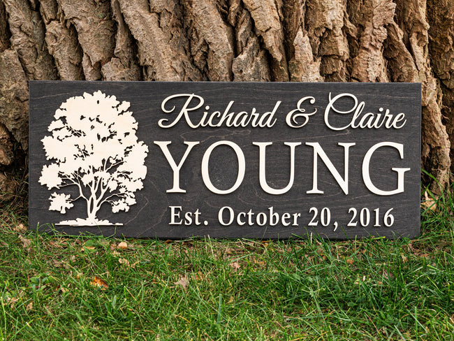 Name Sign with Tree