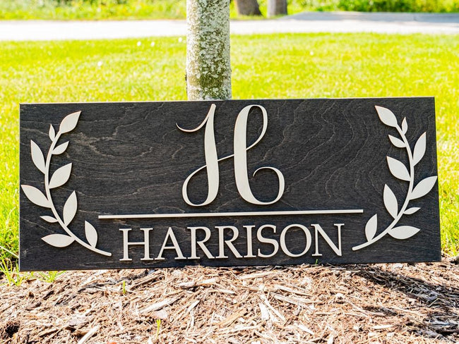 Floral Monogram Family Name