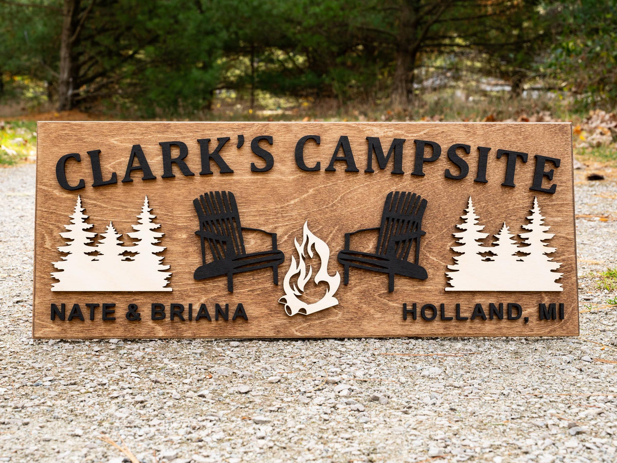 Custom Camping Sign | Personalized Campsite Decor | Campfire Sign ...