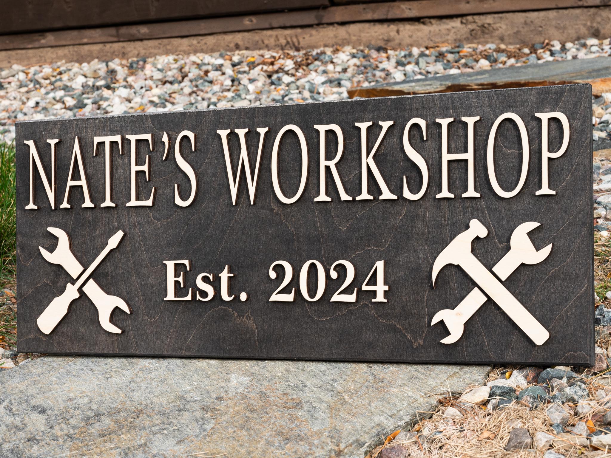 Personalized Garage Sign | Custom Workshop Sign | Handyman Wood Gift ...