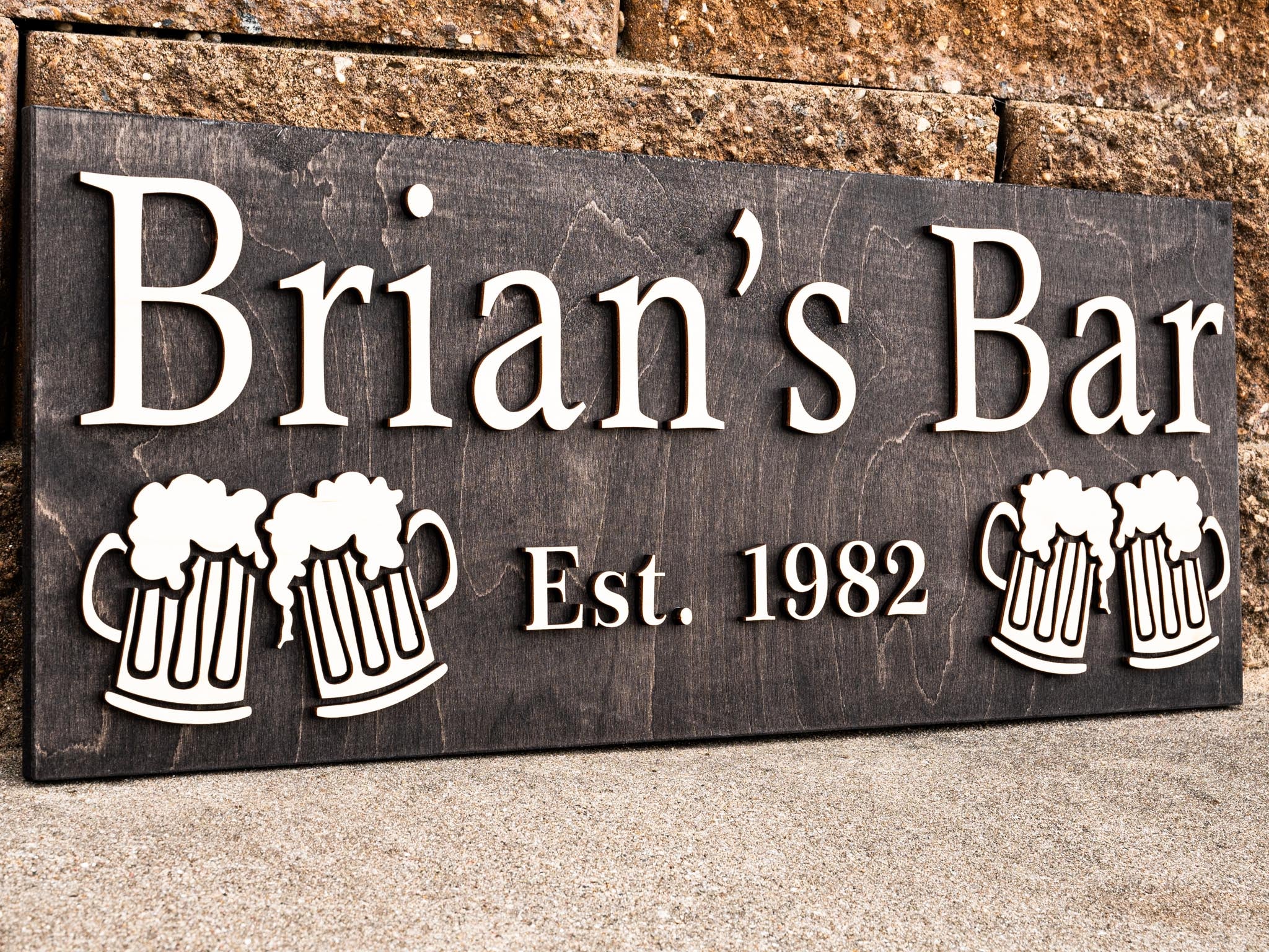 Personalized Bar Sign | Home Bar Decor | Man Cave Sign | 3D Beer Sign ...