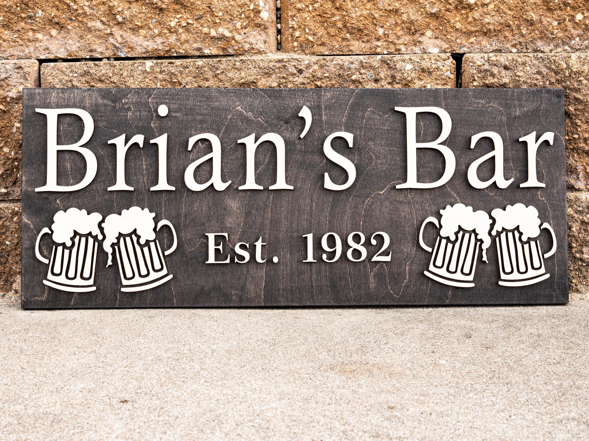 Personalized Bar Sign | Home Bar Decor | Man Cave Sign | 3D Beer Sign ...