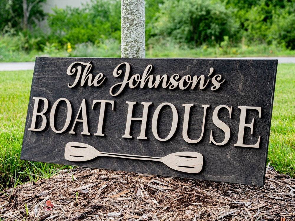 Custom Boat House Sign Personalized Wedding Gift Boat House Decor